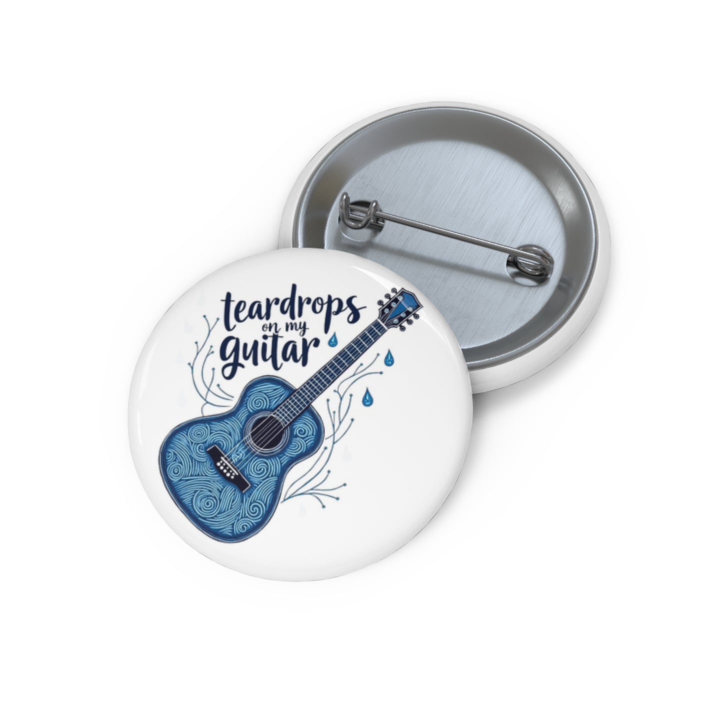 unique pin inspired by the song Teardrops on my Guitar