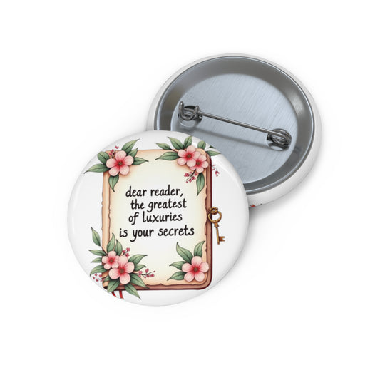 unique pin inspired by the song Dear Reader